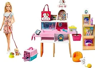 Barbie® Doll and Pet Boutique Playset with 4 Pets and Accessories, for 3 to 7 Year Olds