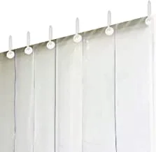 Kuber Industries 6 Strips Transparent AC Curtain/Shower Curtain|Curtain For Home, Office, Shop|7 Feet