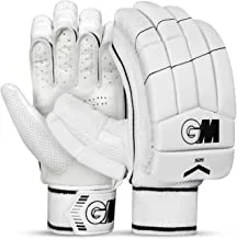 GM 505 Lightweight Cricket Batting Gloves for Youth Right Handed | Ergonomically designed | Good Protection | Colour : White/Black| Free Cover