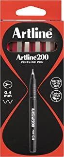 Artline EK200 مجموعة أقلام كتابة بخط رفيع من 12 قطعة ، عرض خط 0.4 مم ، أحمر