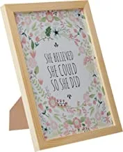 LOWHA She beleved she could Wall Art with Pan Wood framed Ready to hang for home, bed room, office living room Home decor hand made wooden color 23 x 33cm By LOWHA