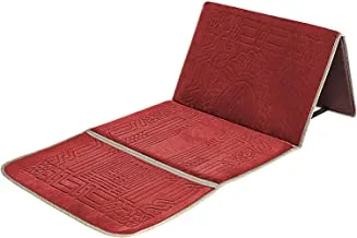 Sleep Night Floldable Praying Mat, Foldable Meditation Mat With Back Rest, Prayer Rug With Carrying Bag, Poratble CUShioned & Padded Prayer Rug For Salah Size 110 X 53 Cm Red