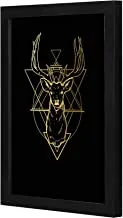 LOWHA gold black deer Wall art wooden frame Black color 23x33cm By LOWHA