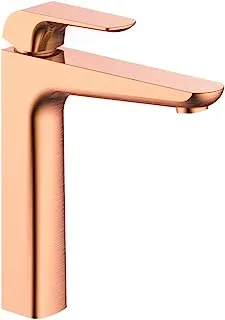 Hesanit Elite Single Lever High Bath Basin Mixer, Deck Mounted Bathroom Faucet with Pop-Up Waste - Red Copper 7007HRC