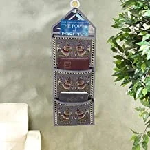 Kuber Industries Cotton Wall Hanging Magazine Letter Holder, Grey