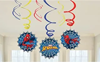amscan International 9902778 Spiderman SwirlSpiderman Swirl Decoration, Multi-Colour