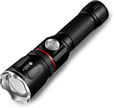 Lawazim Rechargeable Tactical Flashlight, Aluminum Frame, Zoomable With 4-Modes, Lithium Ion Battery Included