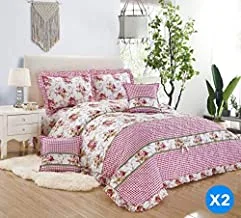 Moon Floral Compressed 6 Pieces Comforter Set, King Size - Hbhd-008, 2 Pieces, Multi Color, Material: Microfiber