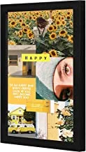 LOWHA LWHPWVP4B-2645 happy yellow Wall art wooden frame Black color 23x33cm By LOWHA