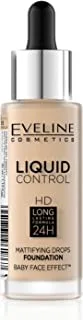 Eveline Liquid Control Foundation W/Dropper 015 Light Vanila 32Ml