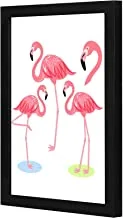 LOWHA standing flamingo Wall art wooden frame Black color 23x33cm By LOWHA