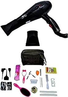 Max Elegance Set Of Beauty Bag Tools With Hair Dryer, Hair Care, Skin Care And Nail Care, 25 Pieces - Pack Of 1