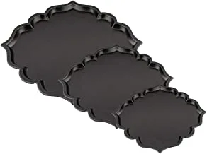 Al Saif 3Pcs Tray (Size: 33.3X23.3, 40.0X28.0,47.2X33.0Cm) Shape : Square Color: Matt Black W/O Handle