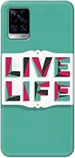 جراب Jim Orton بتصميم غير لامع مصمم لهاتف Vivo V20 Pro-Live Life Green White Pink