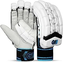 GM DIAMOND 909 Lightweight Cricket Batting Gloves for Men Left Handed | Ergonomically designed | Highest Protection | Utmost Comfort | Colour: White/Blue/Black | Free Cover