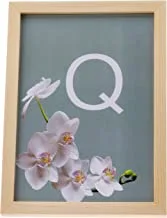 لوحة جدارية لووا كيو بأحرف وردية بيضاء مع مقلاة خشبية بإطار جاهز للتعليق للمنزل ، غرفة النوم ، غرفة المعيشة والمكتب ، ديكور المنزل مصنوع يدويًا ، لون خشبي 23 × 33 سم من LOWHa