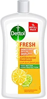 Dettol Handwash Liquid Soap Fresh Refill for Effective Germ Protection & Personal Hygiene, Protects Against 100 Illness Causing Germs, Citrus & Orange Blossom, 1L