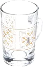 Wisteria Glass Tea Tumbler W/Handle set Medley Gold /6PCS