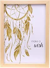 LOWHA Make a wish gold white Wall Art with Pan Wood framed Ready to hang for home, bed room, office living room Home decor hand made wooden color 23 x 33cm By LOWHA
