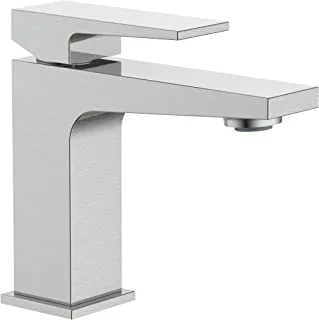 Hesanit Infinity Single Lever Basin Mixer, Bathroom Sink Faucet With Pop Up Waste - Matte Chrome 8001MC