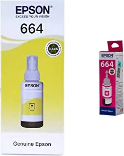 Epson T6644 Yellow Ink Bottle 70Ml & T6643 Magenta Ink Bottle 70Ml