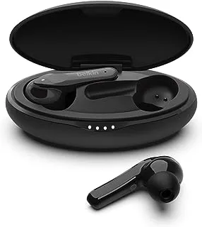 Belkin Wireless Earbuds, SOUNDFORM Move Plus True Wireless Bluetooth Earphones with Wireless Charging Case IPX5 Certified Sweat and Water Resistant with Deep Bass for iPhones and Androids and More