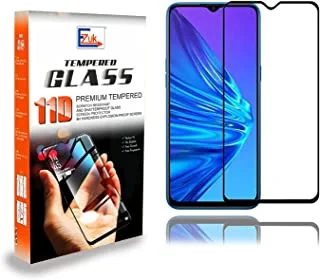 Ezuk Premium Tempered Glass Screen Protector for Realme 5s [Easy Installation, 9H Scratch Resistance, Anti Bubble] (Black)