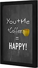 LOWHA You + me + coffee = happy Wall art wooden frame Black color 23x33cm By LOWHA
