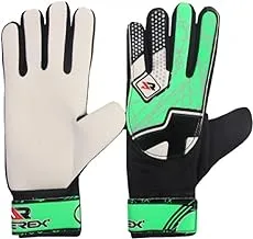 Joerex Goalkeeper Soccer Gloves - Football Goal Keeper Gloves With Embossed Anti-Slip Latex Palm And Soft Pu Hand Back - Size 6, Green