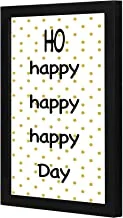 Lowha LWHPWVP4B-358 Ho Happy Black Golden Dots Wall Art Wooden Frame Black Color 23X33Cm By Lowha