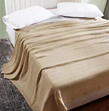 Krp Home 100% Cotton, Soft Premium Thermal Blanket/Throw Lightweight And Breathable Chevron Weave - Perfect For Layering Any Bed For All-Season - Beige - Twin Size (167 X 228 Cm)