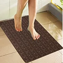 Kuber Industries Pvc 1 Piece Bath Mat With Suction Cups (Light Brown) 36x69x1 CM