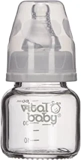 Vital Baby Nurture Glass Feeding Bottle, 60 ml