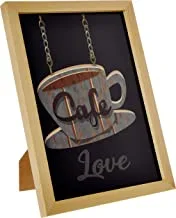 LOWHA Cafe Love black Wall Art with Pan Wood framed Ready to hang for home, bed room, office living room Home decor hand made wooden color 23 x 33cm By LOWHA