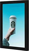 LOWHA Holding Starbucks Tumblers Wall art wooden frame Black color 23x33cm By LOWHA