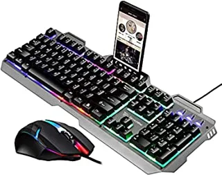 لوحة مفاتيح الألعاب والماوس Datazone تصميم مريح مناسب للعمل واللعب لوحة مفاتيح بإضاءة خلفية RGB متعددة الألوان / AK-800 (أسود)