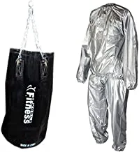 Fitness World Sand Boxing Bag Blank Size 60 Cm With Fitness World Sauna Suit For Slimming And Dissolving Fat