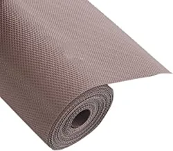 Kuber Industries Multipurpose Textured Super Strong Anti-Anti Skid Mats And Liners For Drawer, Refrigerator, Cupboard, Shelf, Cabinet, Wardrobe, Fridge And Dining - Size 45X500Cm (5 Meter Roll, Brown)