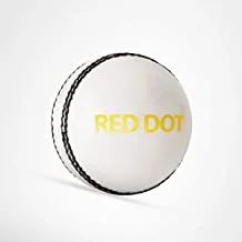 كرة الكريكيت الجلدية ذات النقاط الحمراء من دي إس سي (أبيض)