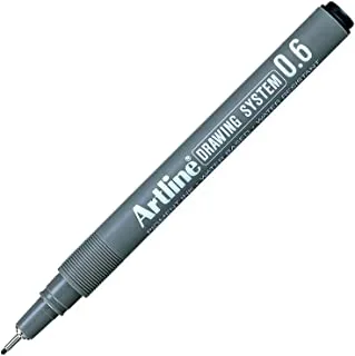 Artline EK236 Drawing System Pen 12-Pieces Set, 0.6 mm Nib, Black