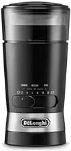 Delonghi Coffee Grinder, Stainless Steel Blade & Electric Spice Mill, 12 Cups Capacity, 3 Grind Settings, Kg210, Black,