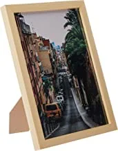 LOWHA Road Between Building Wall Art with Pan Wood framed Ready to hang for home, bed room, office living room Home decor hand made wooden color 23 x 33cm By LOWHA