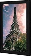 لووا برج إيفل في باريس فرنسا لوحة جدارية بإطار خشبي لون أسود 23x33 سم من LOWHA