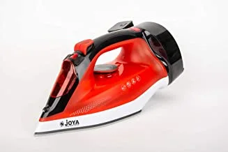 Joya Steam Iron With Ceramic Soleplate (2400W) | Overheat Safety Protection | Powerful Burst Of Steam | Red & Black