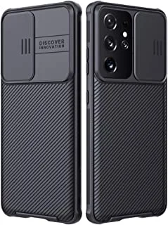 جراب هاتف S21 Ultra 2021 Nillkin لهاتف Samsung Galaxy S21 Ultra ، جراب CamShield Pro مع غطاء كاميرا منزلق ، جراب واقٍ رفيع لهاتف Samsung S21 Ultra 5g (6.8 بوصة) (أسود)