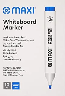 Maxi Whiteboard Marker, Blue, 10 Pieces, 800B10