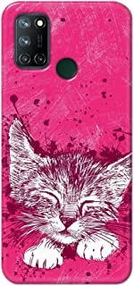 غطاء جراب Jim Orton بتصميم غير لامع مصمم لهاتف Realme 7 Pro-Cat Sketch Pink