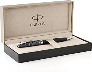 Parker Sonnet Se Contort Black Cisele Paladium Trim Medium Nib Ball Pen - Gift Boxed, 1930259