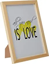 LOWHA كل ما تحتاجه هو لوحة جدارية من الحب مع مقلاة بإطار خشبي جاهز للتعليق للمنزل ، غرفة النوم ، غرفة المعيشة والمكتب ، ديكور المنزل مصنوع يدويًا ، لون خشبي 23 × 33 سم من LOWHA