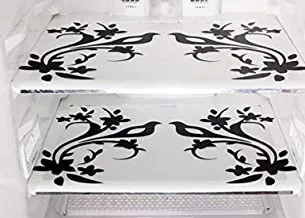 Kuber industries birds design 8 piece pvc refrigerator mat set - multicolour standard